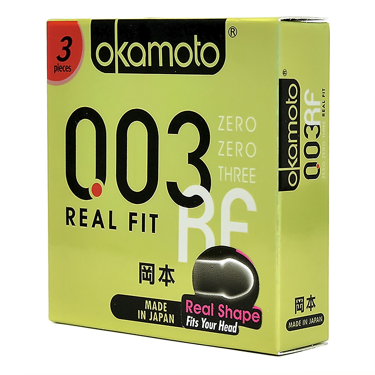 Bao cao su siêu mỏng co rút gấp đôi Okamoto 0.03 Real Fit - Hộp 3 cái -  Sian.vn 쇼핑 센터
