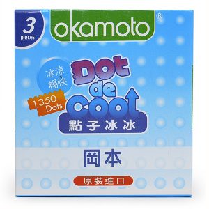 Bao cao su Okamoto Dot Cool là dòng sản phẩm điển hình và duy nhất về tính năng " Gai lạnh " của bao cao su , giúp cả hai cùng tận hưởng cam giác mát lạnh